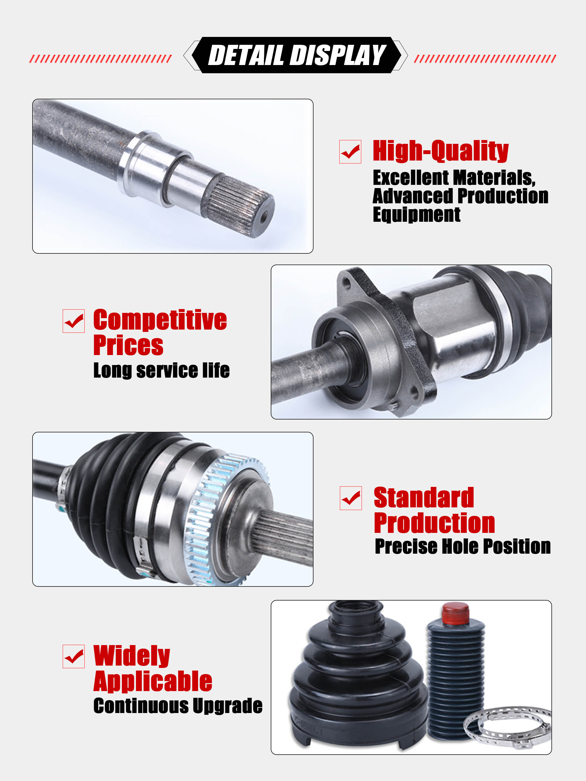 Old Model 43430-0K020 CV Joint Assy Drive Shaft Used For Toyota Vigo Hilux Pickup KUN25, 2.5-3.0 D4D  2005(2.5 )/2007（3.0)-