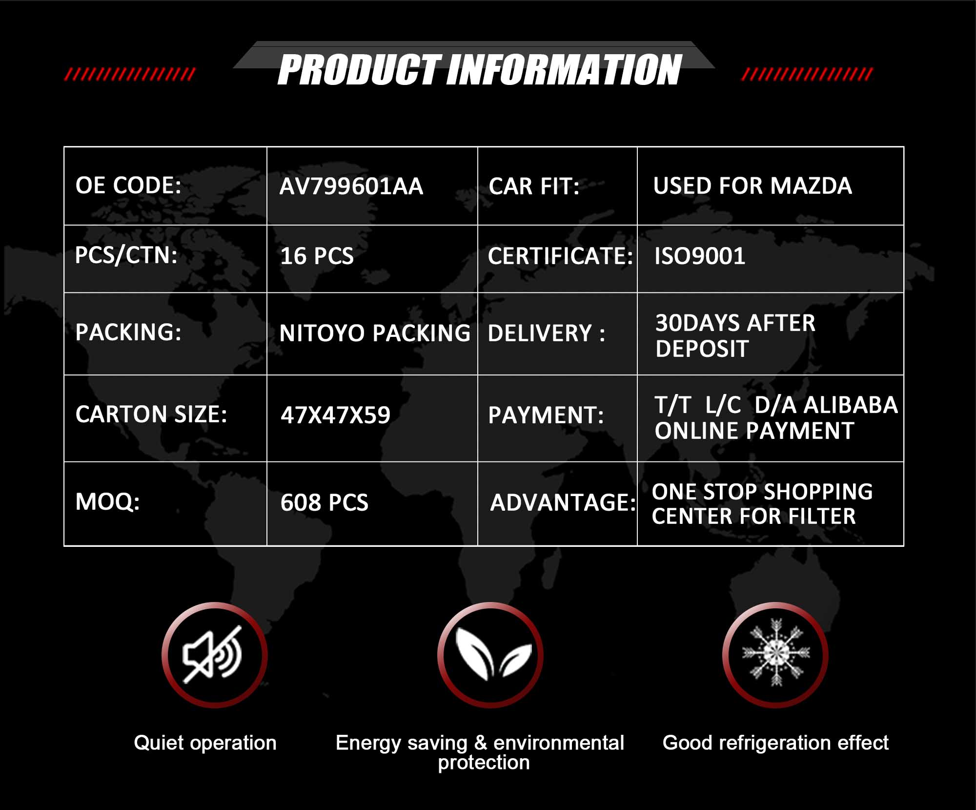 Air Filter AV799601AA Used For Mazda