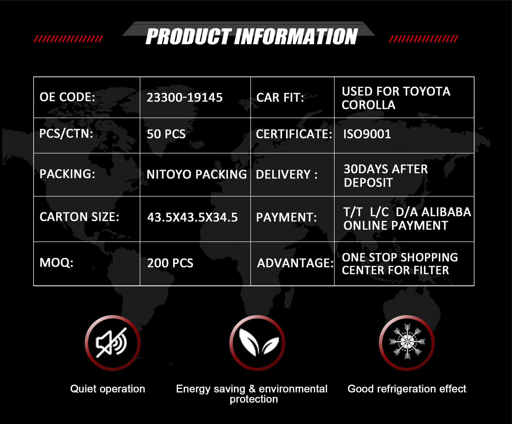 23300-19145 Fuel Filter Used For Toyota Corolla