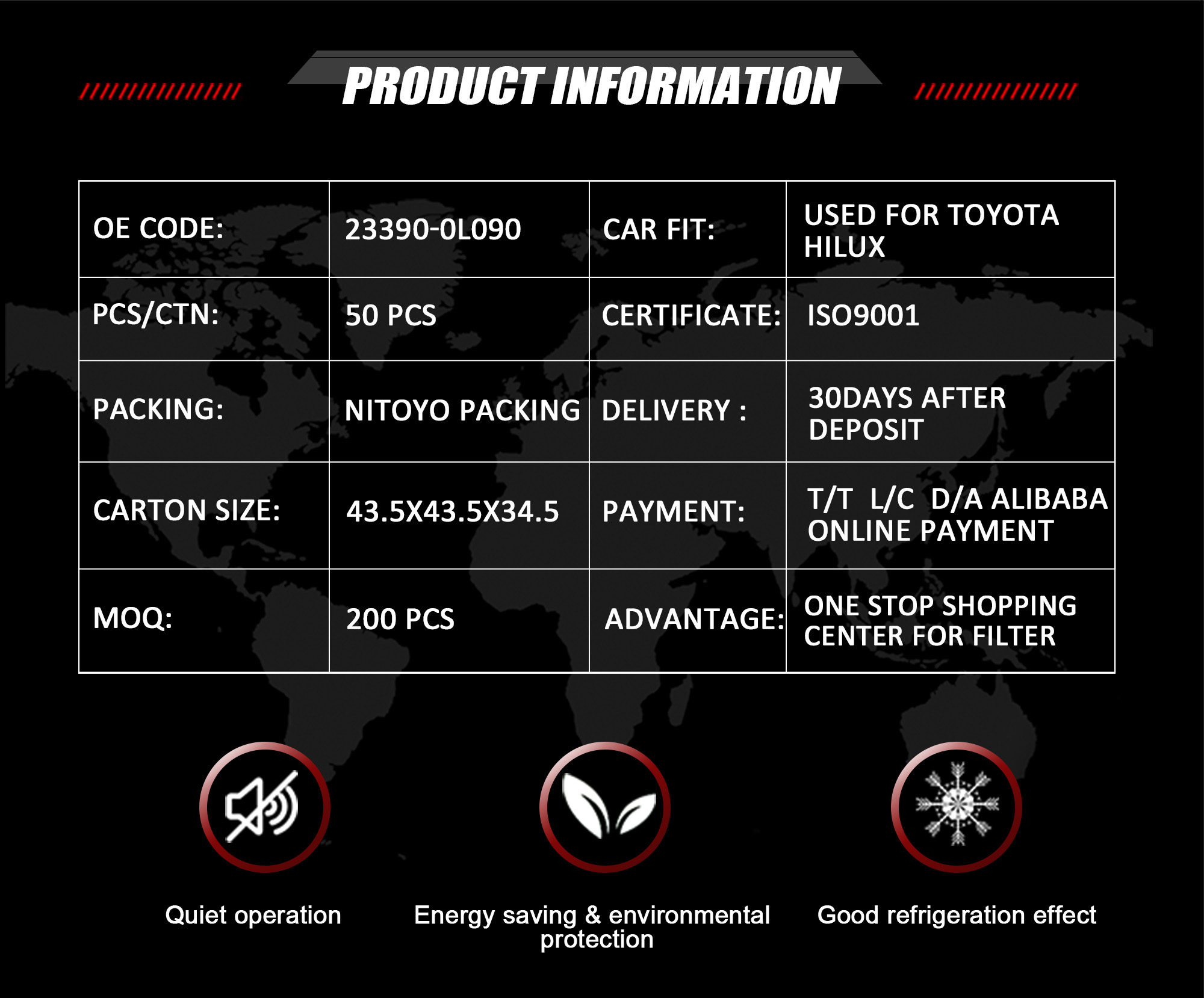 23390-0L090 Fuel Filter Used For  Toyota Hilux