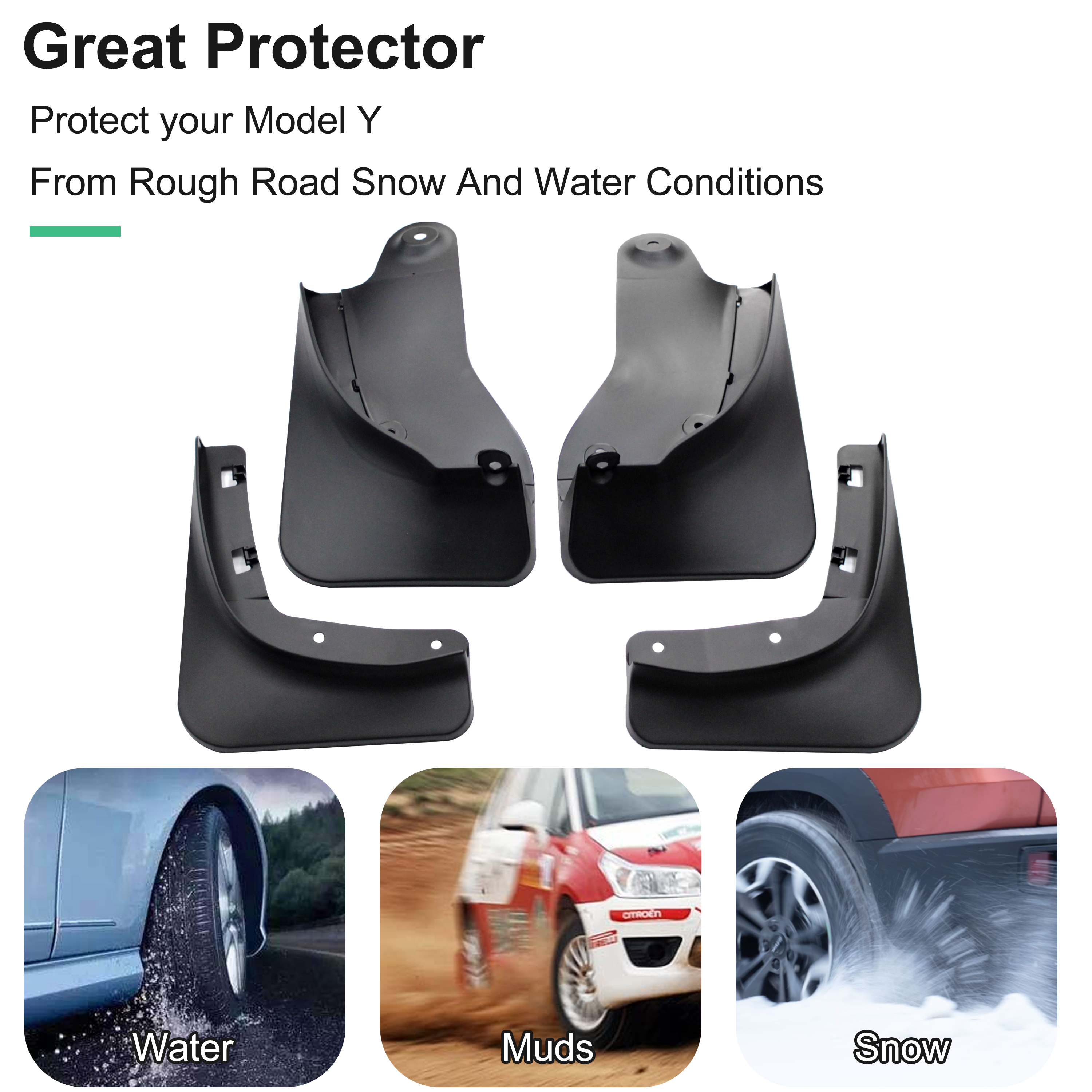 NITOYO Auto Body Parts Mud Flap Splash Guards Car Fender Mudguards For Tesla Model Y