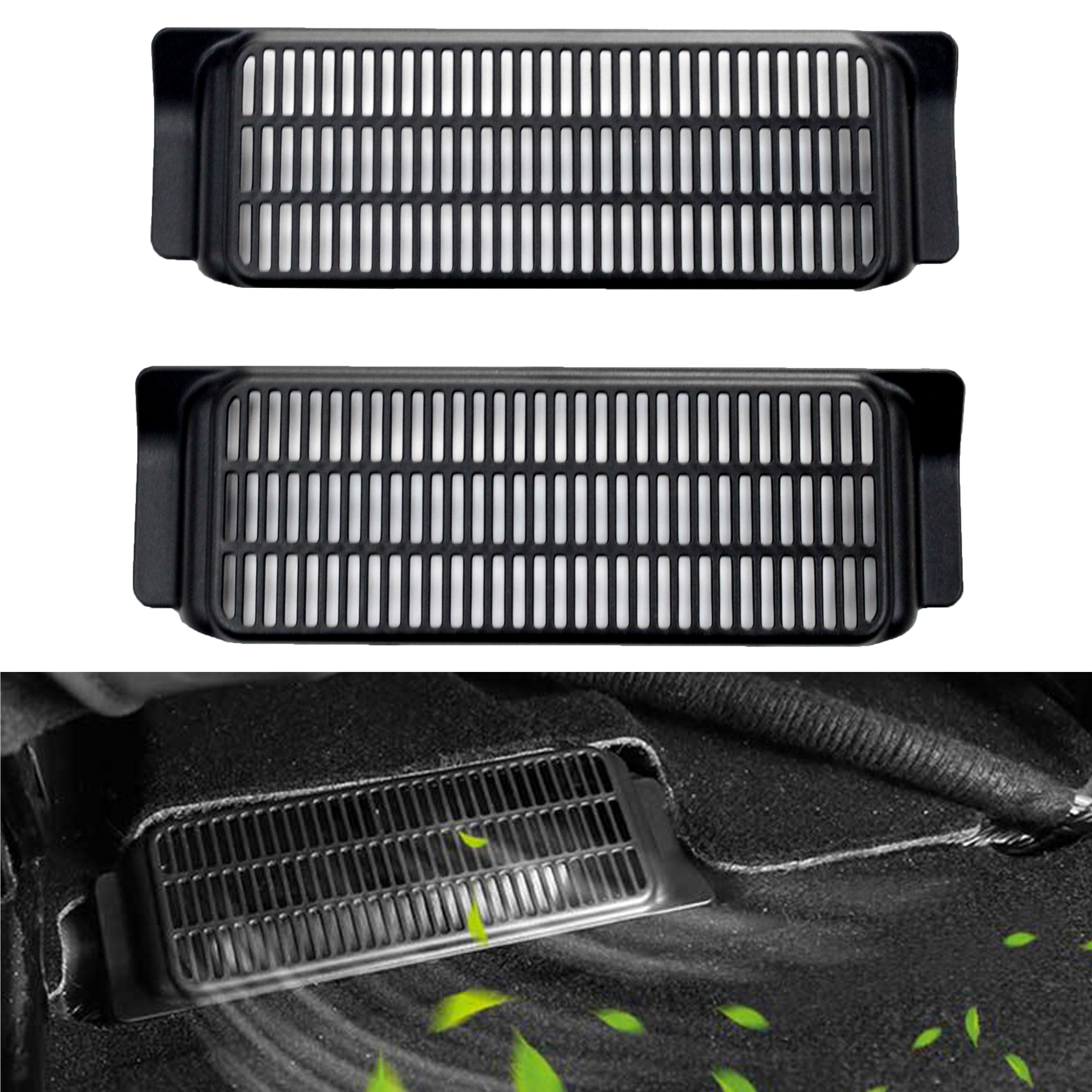 NITOYO Car Interior Accessories Air Outlet Under Seat Protective Cover Backseat Air Flow Vent Cover For Tesla Model 3 17-21